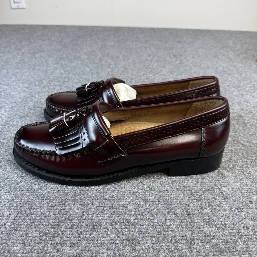 GH Bass & Co Weejuns Men's Jeremy Tassel Loafers Burgundy Leather 8.5 2E